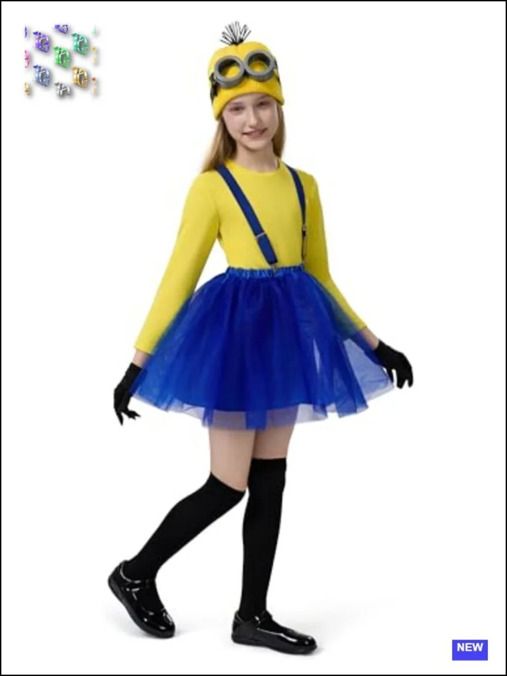 Halloween Girls Tutu Costume Set with Long Sleeve Shirt, Hat, Gloves &